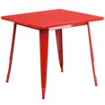 thumbnail image 1 of Bowery Hill Table à Manger Carrée Contemporaine en Métal de 31,5 Po, Rouge, 1 of 9