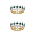 thumbnail image 3 of ZheElen Alloy Durable And Non-deforming Rhinestone For Wedding Or Cosplay Family Wedding Hair Crown Gold  + lake blue 2Set, 3 of 6