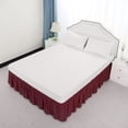 thumbnail image 1 of PiccoCasa Bed Skirt Polyester Elastic Wrap Around Dust Ruffle, Full Burgundy, 1 of 10