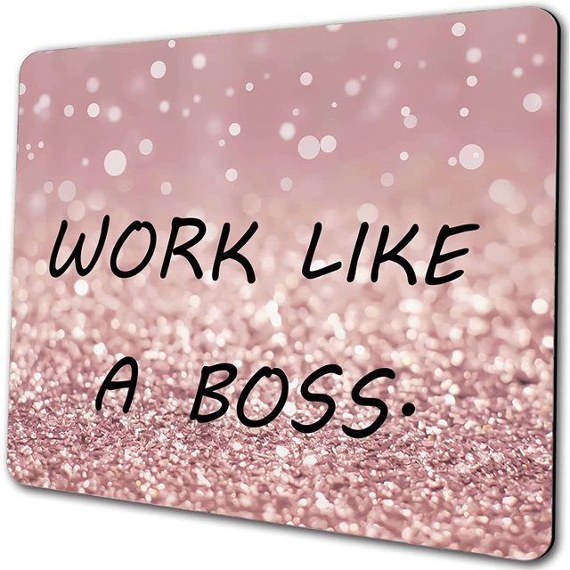 Pink Rose Gold Mouse Pad Glitter Gaming Mousepad Non Slip Rubber Square Small Mouse Pads for Wireless Mouse Laptop Computer Mouse Mat for Women Girly Office Desk Decor Accessories