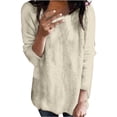 thumbnail image 1 of IMENGL Chandail à Col Rond en Peluche à Manches Longues, Beige 3TG, Taille M-5TG, 1 of 5