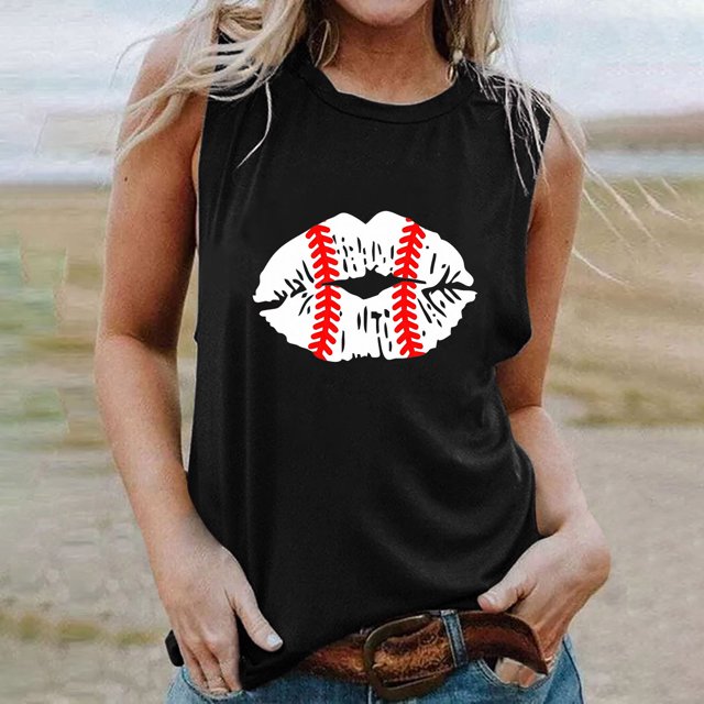 EQWLJWE Débardeurs Sans Manches pour Femmes Débardeurs d'Été pour Femmes Mode Débardeur d'Été pour Femmes à Col Rond Sans Manches Imprimé Débardeur Blouse Décontractée