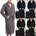 thumbnail image 1 of Fashion Mens Cotton Terry Cloth Bathrobe Shawl Collar Velour Spa Robe, 1 of 5