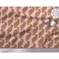 thumbnail image 3 of Soimoi Pink Poly Georgette Fabric Brown Paisley Printed Fabric 1 Yard 42 Inch Wide, 3 of 3