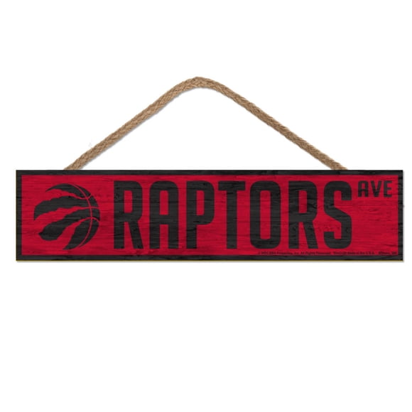Toronto Raptors - Avenue Wood Sign with Rope (4 by 17 inches)