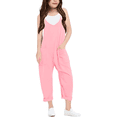 thumbnail image 1 of Girls Jumpsuit Sleeveless Summer Rompers for Girls Spaghetti Strap Rompers with Pockets Cute Clothes 5-6 Y, 1 of 6