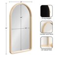 thumbnail image 2 of Kate and Laurel Talma Boho Tall Arched Wall Mirror, 20 x 36, Natural, Modern Arch Mirror with Solid Poplar Wood Frame and Rounded Frame Profile, 2 of 8