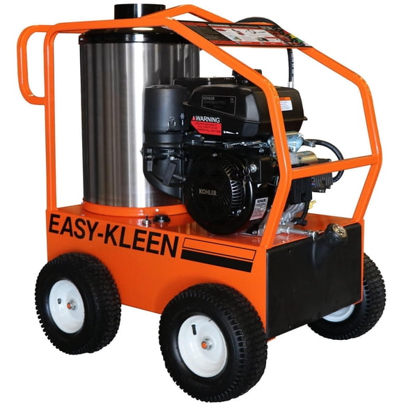 Easy Kleen Commercial Hot Water Gas Pressure Washer, 14 HP Electric Start Kohler, 3.5 GPM 4000 Psi, General Pump, 12 Volt Oil Fired Burner, 350000 BTU