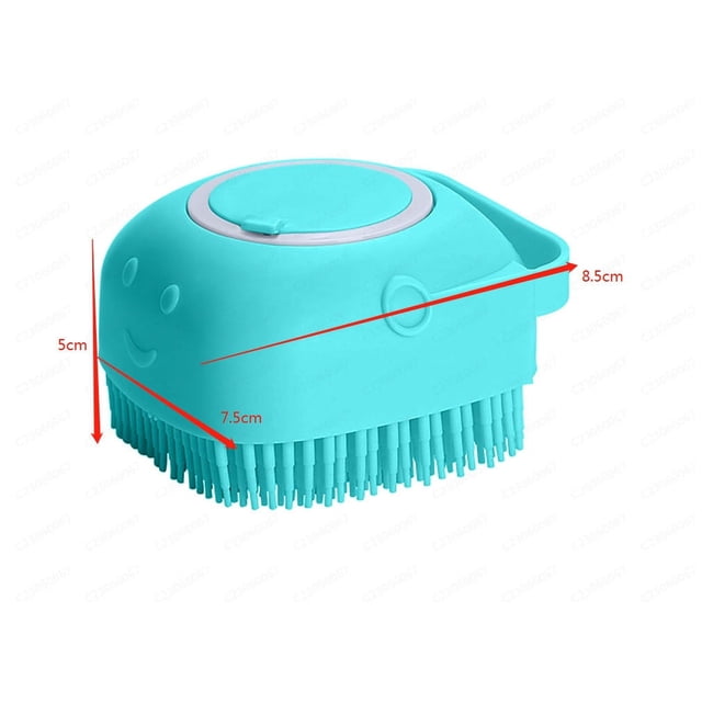 Dog Brushes,Pet Grooming Bath Massage Brush with Soap and Shampoo Dispenser,Soft Silicone Bristle for Long Short Haired Dogs Cats Shower,Pet Bath Massage Brush Puppy Dog Cat Grooming Cleaning Soft