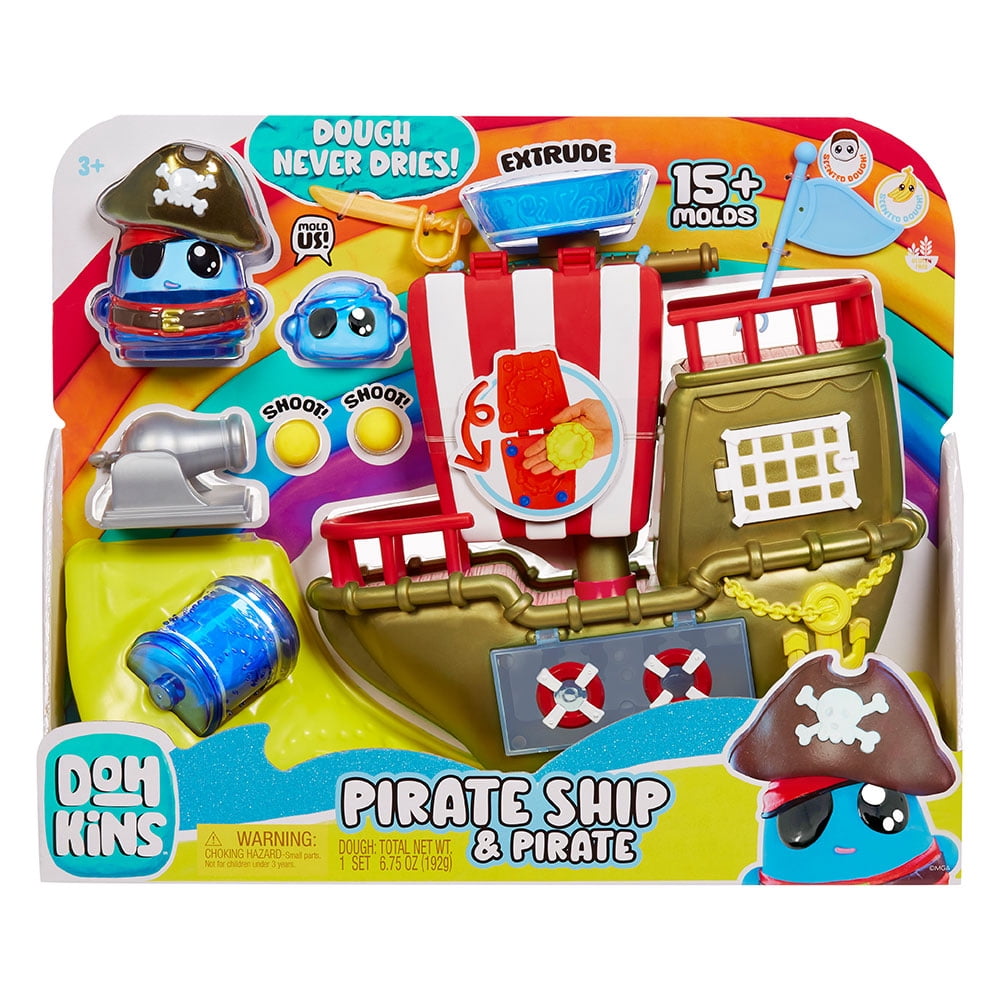 DohKins Pirate Ship Playset & Pirate - Dough Never Dries