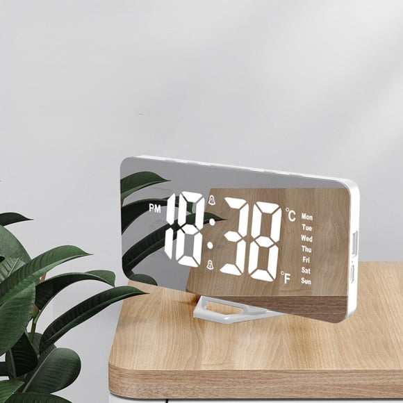 Cagogo Réveil Numérique, Grande Horloge Électronique à Affichage LED avec Fonction Répétition, Horloge Murale à Brancher au Format Double Heure 12/24 H avec Affichage de la Température, Horloge de Chevet pour Chambre, Bureau, Maison