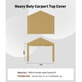 thumbnail image 4 of Lot de 2 Portes à Fermeture Éclair Robustes pour Abri d'Auto Ou Garage Extérieur – Bâche 220 g – Imperméable, Coupe-Vent, Résistante aux UV, Remplacement – Convient aux Abris 13 Pieds x 20 Pieds-25 Pieds – (Portes Seulement), 4 of 5