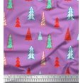 thumbnail image 1 of Soimoi Purple Modal Satin Fabric Christmas Tree Fabric Prints By Yard 42 Inch Wide, 1 of 3