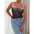 thumbnail image 3 of Gupgi Camisole en Maille pour Femmes, Débardeur à Bretelles Spaghetti, Camis Transparents Transparents, Camisoles d'Été, 3 of 7