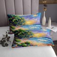 thumbnail image 3 of Erosebridal Beach Ocean Coverlet Set Twin, Tropic Tree Bedding Set, Watermelon Decor 2 Pieces, 3 of 5