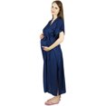 thumbnail image 2 of Bimba Maternity Hospital Kaftan With Belt Rayon Nursing Night Gown| Front & Back Buttons, 2 of 9