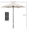 thumbnail image 3 of Outsunny Parasol de Patio 6,6 Pi, Parasol d'Extérieur avec 6 Baleines, Blanc Crème, 3 of 10