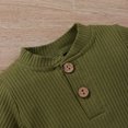 thumbnail image 4 of Pudcoco Ensemble de Vêtements pour Bébé Uni Combinaison à Col Rond Pantalon à Taille Élastique, 4 of 10