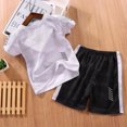thumbnail image 4 of MAOWAPLG Chemises pour Filles Mode Garçon Manches Courtes Décontractées Col Rond Short Costume de Sport, 4 of 9