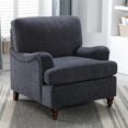 thumbnail image 3 of Fauteuil de Transition en Tissu Polyester Bleu Marine Clarendon Rembourré, 3 of 10