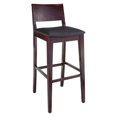 thumbnail image 1 of Bazil Bar Stool in Dark Mahogany with Upholstered Seat, 1 of 1