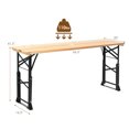 thumbnail image 2 of Topbuy Patio Folding Picnic Table Wood Portable Dining Table Height Adjustable, 2 of 6