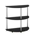 thumbnail image 1 of FURINNO Frans Turn-N Half Round Console Table with Stainless Steel Tubes, Black Oak, 1 of 4