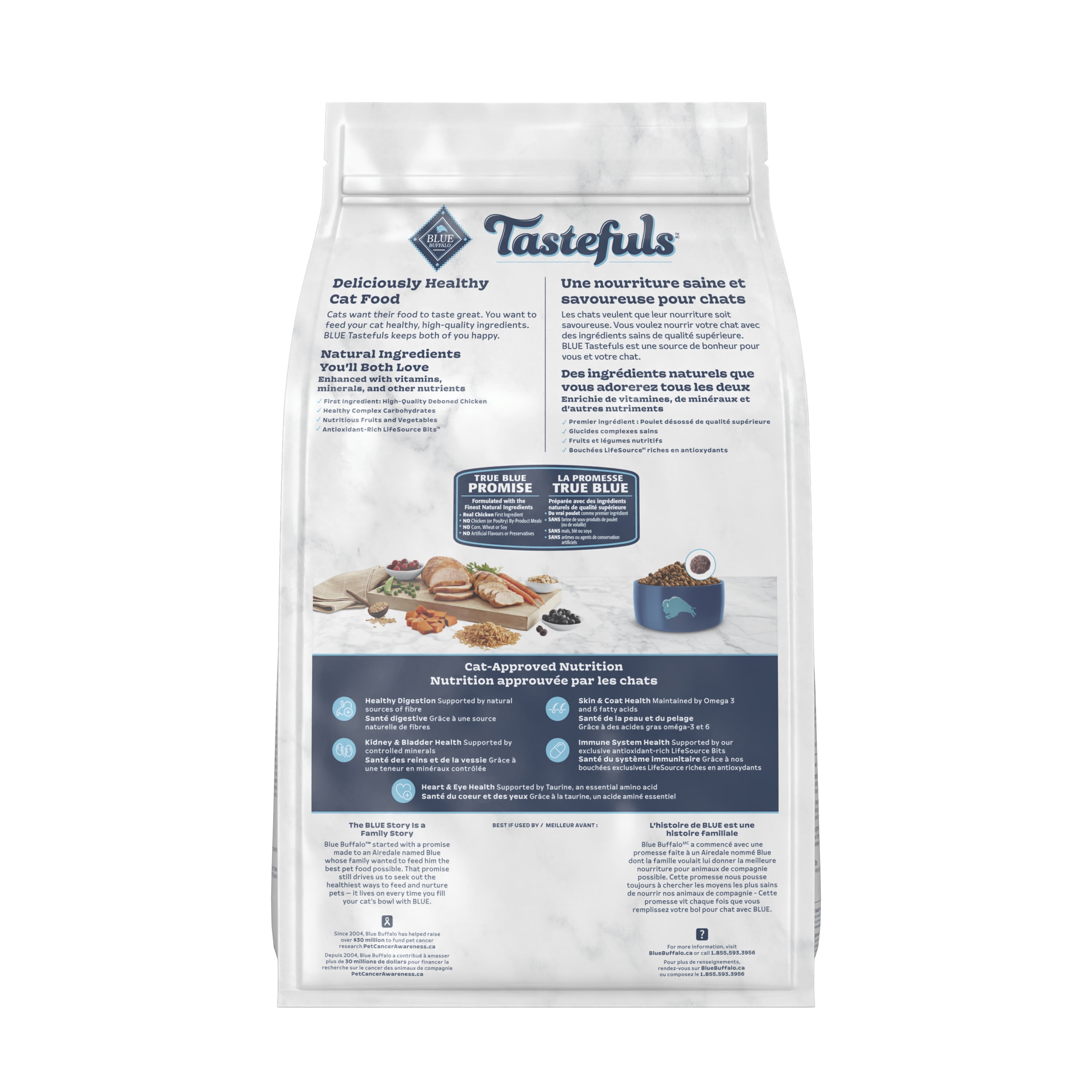 BLUE Tastefuls Santé Multiprotéines pour chat Adultes Recette poulet et dinde, 5 lb