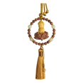 thumbnail image 3 of DYNWAVECA Buddha Statue Car Rearview Mirror Charm Pendant with Tassel Feng Shui Decor Yellow w Spacer Bead, 3 of 9