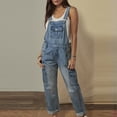 thumbnail image 2 of LOVZFMLL Combinaison pour Femme, Printemps/été Décontractée Confortable Salopette en Denim à Multiples Poches Bleu, m, 2 of 9