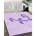 thumbnail image 3 of Ahgly Company Tapis d'Intérieur Rectangulaire Transitionnel Lavable à la Machine, Lilas Vif Violet, 5 Pieds x 7 Pieds, 3 of 7