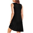 thumbnail image 3 of Aqestyerly Nuisette Sans Manches pour Femmes avec Poches, Chemise de Nuit à Encolure Ronde Plissée à l'Avant pour Dormir et Se Détendre, 3 of 7
