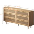 thumbnail image 2 of Armoire de Rangement Moderne en Rotin Naturel à 6 Tiroirs Polyvalente avec Grand Espace de Rangement pour Chambre et Salon (59,06 Pouces Naturel), 2 of 9