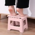thumbnail image 4 of Folding Stool Plastic Space Saving Small Seat | Compact Lightweight Portable Step Stool for Home Office Outdoor | Multicolor | 22x18x19.5cm | Easy Fold & Storage, 4 of 6