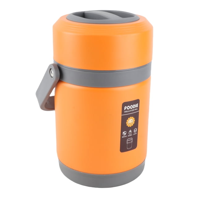 Thermal Cooker Pot, Stainless Steel 2L Portable Thermal Cooker Travel Cooking Pot with Handle Design for Home Office Camping