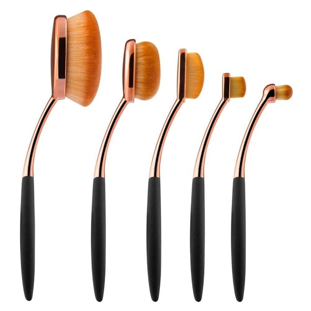 Oval Foundation Brush 5 Pcs Toothbrush makeup brushes(Black handle