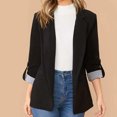 thumbnail image 2 of QIPOPIQ Vestes Décontractées pour Femmes à Manches Longues, à Revers Tendance, Légères, à Revers, à l'Avant Ouvert, Blazer avec Poches, Liquidation, 2 of 9