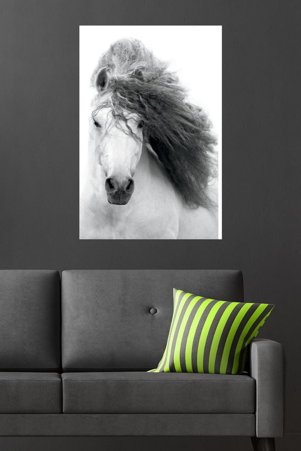 Grayscale Horse Wall Poster, 22.375" x 34"