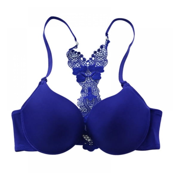 Women Super Push Up Bra Lace Racerback Underwire Soft Padding Lift Up Bra Deep V Sexy Brassiere Underwear Seamless Bras For Women 34B 36B 38B