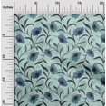 thumbnail image 2 of oneOone Rayon Turquoise Blue Fabric Florals Fabric For Sewing Printed Craft Fabric By The Yard 56 Inch Wide, 2 of 5