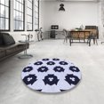 thumbnail image 4 of Ahgly Tapis d'Intérieur Lavable en Machine Carré Transitionnel Bleu Ciel, 8 Pieds Carré, 4 of 7