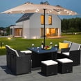 thumbnail image 3 of Costway 15Ft Patio Double-Sided Solar LED Market Umbrella Crank Base Beige, 3 of 9