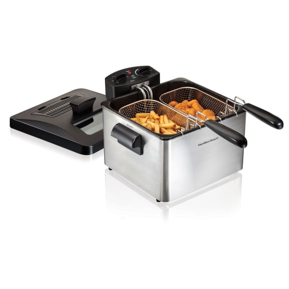 Hamilton Beach Friteuse de style professionnel, capacité 3 pintes, 1800 watts, acier inoxydable, 35035C