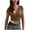 Coffee, variant on Women’S Clothes Summer Tops for Women 2024 Women's Short Long Sleeve Deep V Neck Cross Wrap Crop Surplice Top