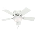 thumbnail image 1 of Hunter Fan Company Conroy 42 Inch Low Profile Ceiling Fan with Light, Snow White, 1 of 6