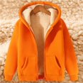 thumbnail image 2 of Womens Sherpa Jacket, Comdrip Womens Winter Daily Solid Zipper Neck Long Sleeve Pockets Sweatshirt Tops Warm Jacket Womens Zip Up Sweatshirt orange 5XL, 2 of 3