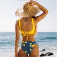thumbnail image 4 of Women's Bikini Swimsuit Front Cross Lace Up Two Piece Bathing Suit, 4 of 5
