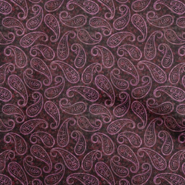 oneOone Polyester Spandex Maroon Fabric Paisleys Craft Projects Decor Fabric Printed By The Yard 56 Inch Wide