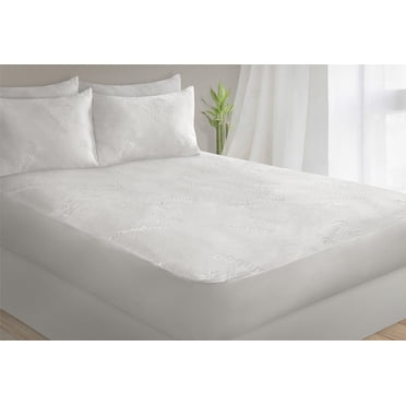 Safdie & Co. Mattress Protector Q Bamboo Jacquard White