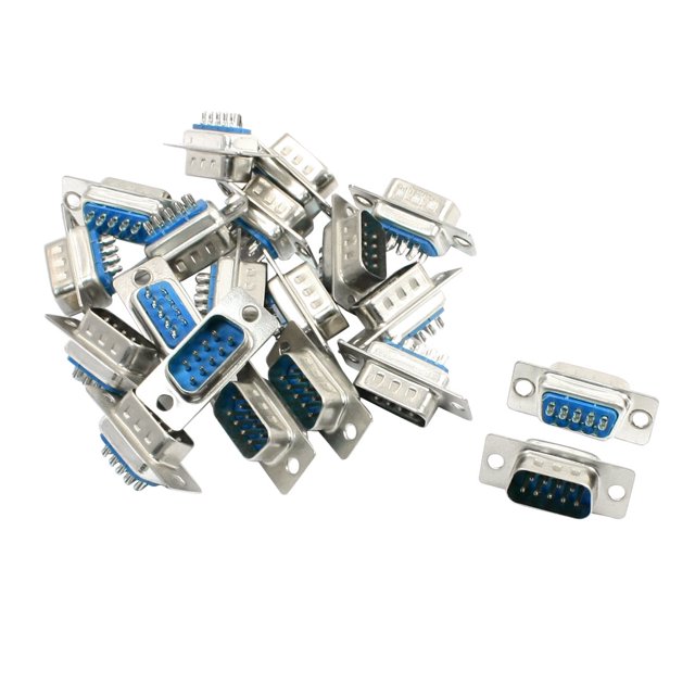 Unique Bargains 20 Pcs Convertisseur de Remplacement DB9 Adaptateur de Type à Soudure Mâle Bleu